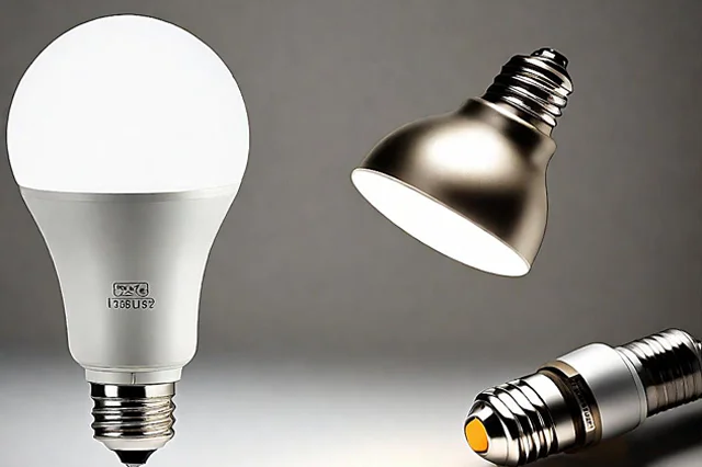 LED bulb with a table lamp on the side