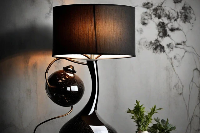 beautiful table lamp on a table